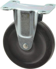 Shepherd - 4" Diam x 15/16" Wide x 4-3/4" OAH Top Plate Mount Rigid Caster - Hard Rubber, 150 Lb Capacity, Nylon Bearing, 2-5/8 x 3-3/4" Plate - Industrial Tool & Supply