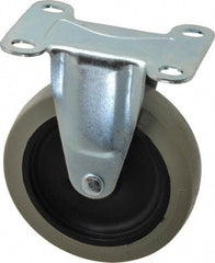 Shepherd - 4" Diam x 15/16" Wide x 4-3/4" OAH Top Plate Mount Rigid Caster - Polyurethane, 150 Lb Capacity, Plain Bearing, 2-5/8 x 3-3/4" Plate - Industrial Tool & Supply