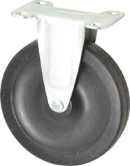Shepherd - 5" Diam x 15/16" Wide x 5-3/4" OAH Top Plate Mount Rigid Caster - Soft Rubber, 135 Lb Capacity, Nylon Bearing, 2-5/8 x 3-3/4" Plate - Industrial Tool & Supply