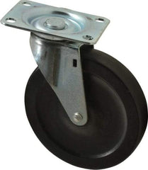 Shepherd - 5" Diam x 15/16" Wide x 5-3/4" OAH Top Plate Mount Swivel Caster - Hard Rubber, 160 Lb Capacity, Nylon Bearing, 2-5/8 x 3-3/4" Plate - Industrial Tool & Supply