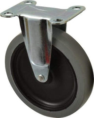 Shepherd - 5" Diam x 15/16" Wide x 5-3/4" OAH Top Plate Mount Rigid Caster - TPR, 135 Lb Capacity, Plain Bearing, 2-5/8 x 3-3/4" Plate - Industrial Tool & Supply