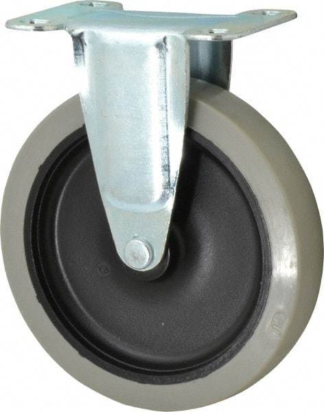 Shepherd - 5" Diam x 15/16" Wide x 5-3/4" OAH Top Plate Mount Rigid Caster - Polyurethane, 160 Lb Capacity, Plain Bearing, 2-5/8 x 3-3/4" Plate - Industrial Tool & Supply