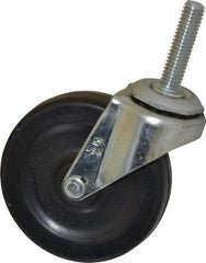 Shepherd - 3" Diam x 13/16" Wide x 3-1/2" OAH Stem Mount Swivel Caster - Soft Rubber, 110 Lb Capacity, Nylon Bearing, 3/8-16 x 1-1/2" Threaded Stem - Industrial Tool & Supply