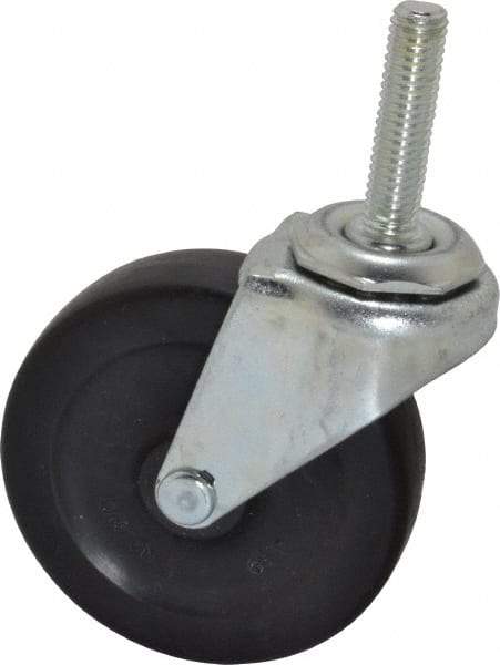 Shepherd - 3" Diam x 13/16" Wide x 3-1/2" OAH Stem Mount Swivel Caster - Hard Rubber, 120 Lb Capacity, Nylon Bearing, 3/8-16 x 1-1/2" Threaded Stem - Industrial Tool & Supply