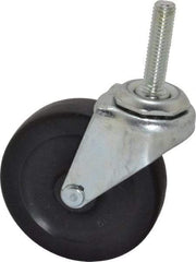 Shepherd - 3" Diam x 13/16" Wide x 3-1/2" OAH Stem Mount Swivel Caster - Hard Rubber, 120 Lb Capacity, Nylon Bearing, 3/8-16 x 1-1/2" Threaded Stem - Industrial Tool & Supply