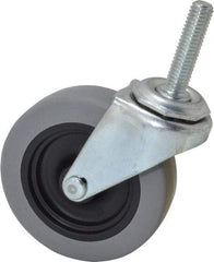 Shepherd - 3" Diam x 13/16" Wide x 3-1/2" OAH Stem Mount Swivel Caster - Polyurethane, 120 Lb Capacity, Plain Bearing, 3/8-16 x 1-1/2" Threaded Stem - Industrial Tool & Supply