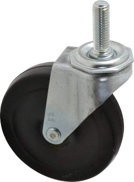 Shepherd - 4" Diam x 15/16" Wide x 4-3/4" OAH Stem Mount Swivel Caster - Soft Rubber, 125 Lb Capacity, Nylon Bearing, 1/2-13 x 1-1/2" Threaded Stem - Industrial Tool & Supply