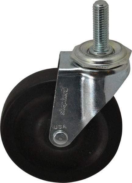 Shepherd - 4" Diam x 15/16" Wide x 4-3/4" OAH Stem Mount Swivel Caster - Hard Rubber, 150 Lb Capacity, Nylon Bearing, 1/2-13 x 1-1/2" Threaded Stem - Industrial Tool & Supply