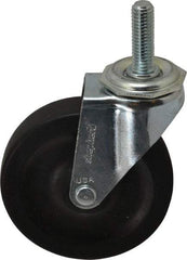 Shepherd - 4" Diam x 15/16" Wide x 4-3/4" OAH Stem Mount Swivel Caster - Hard Rubber, 150 Lb Capacity, Nylon Bearing, 1/2-13 x 1-1/2" Threaded Stem - Industrial Tool & Supply