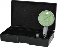 Mahr - 0.004 Inch Range, 0.0001 Inch Dial Graduation, Horizontal Dial Test Indicator - 1-1/2 Inch Green Dial, 0-4-0 Dial Reading - Industrial Tool & Supply