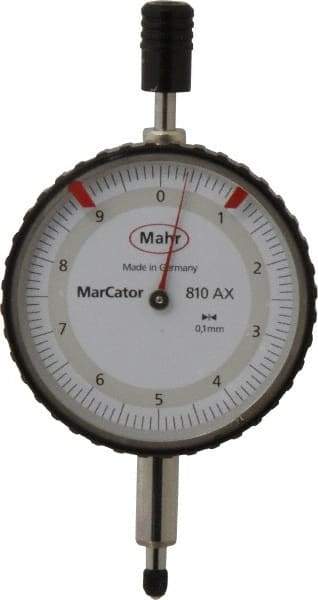 Mahr - 10mm Range, 0-10 Dial Reading, 0.1mm Graduation Dial Drop Indicator - 50mm Dial - Industrial Tool & Supply