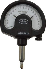 Mahr - 0 Inch Graduation, 0.001 Inch Max Measurement, Dial Comparator Gage - 1 N Force, 0.11 Inch Overtravel, White - Industrial Tool & Supply