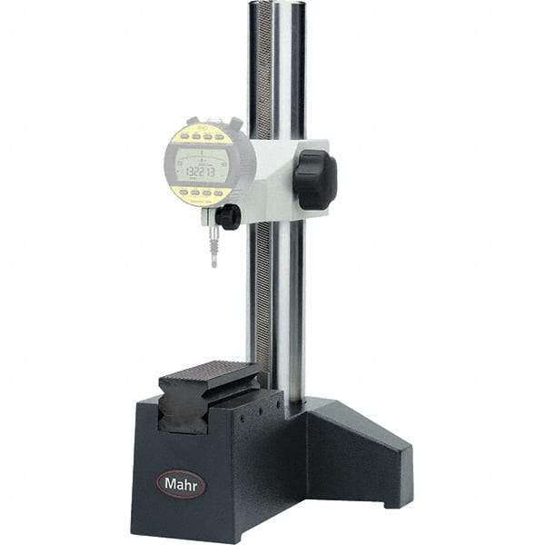 Mahr - Steel (Balls & Cable), Comparator Gage Stand - 9-1/2" High, 5-1/2" Base Length x 6" Base Width x 4" Base Height, Includes Holder - Industrial Tool & Supply