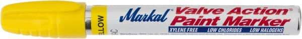 Markal - Yellow Permanent Marker - Felt Tip - Industrial Tool & Supply