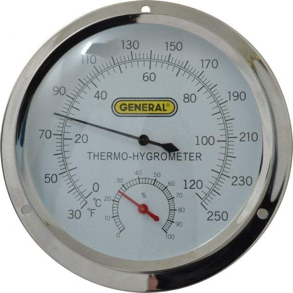 General - 30 to 250°F, Thermo-Hygrometer - Industrial Tool & Supply