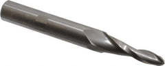 Onsrud - 1/4" Cutting Diam x 1-3/8" Length of Cut, 2 Flute, Upcut Spiral Router Bit - Uncoated, Right Hand Cut, Solid Carbide, 4" OAL x 1/2" Shank Diam, Ball End Taper - Industrial Tool & Supply