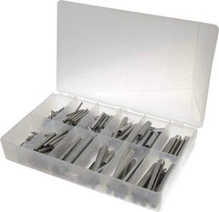 Made in USA - 500 Piece, 1/16 to 7/16" Pin Diam, Spring Pin Assortment - Zinc, Zinc Plated - Industrial Tool & Supply