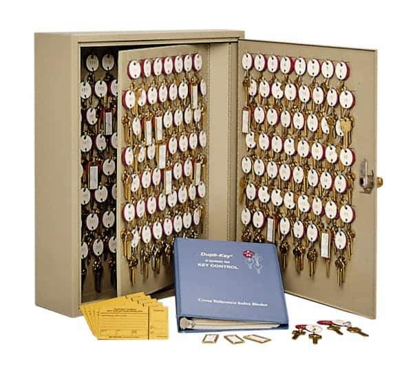 MMF - 180 Keys, Tan Two Tag Key Cabinet - 16-1/2" Wide x 16-1/2" Deep x 20-1/2" High - Industrial Tool & Supply