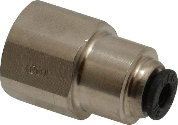 Legris - 1/8" Outside Diam, 1/8 NPT, Nickel Plated Brass Push-to-Connect Tube Female Connector - 290 Max psi - Industrial Tool & Supply