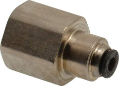 Legris - 1/8" Outside Diam, 1/4 NPT, Nickel Plated Brass Push-to-Connect Tube Female Connector - 290 Max psi - Industrial Tool & Supply