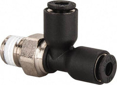 Legris - 1/8" OD, NPT, Nylon/Nickel Plated Brass Push-to-Connect Male Run Tee - 290 Max psi - Industrial Tool & Supply