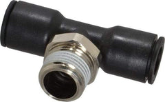 Legris - 1/2" OD, 1/2 NPT, Nylon/Nickel Plated Brass Push-to-Connect Male Branch Tee - 290 Max psi - Industrial Tool & Supply