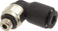 Legris - 1/8" OD, 10-32 UNF, Nylon/Nickel Plated Brass Push-to-Connect Male Elbow - 290 Max psi - Industrial Tool & Supply
