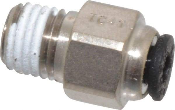 Legris - 1/8" Outside Diam, 1/16 NPT, Nickel Plated Brass Push-to-Connect Tube Male Connector - 290 Max psi - Industrial Tool & Supply