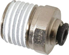 Legris - 1/8" Outside Diam, 1/4 NPT, Nickel Plated Brass Push-to-Connect Tube Male Connector - 290 Max psi - Industrial Tool & Supply