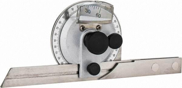 Value Collection - 6, 12 Inch Long Blade, 360° Max Measurement, Bevel Protractor - Accuracy up to 5 Min, 5 Min Dial Graduation - Industrial Tool & Supply