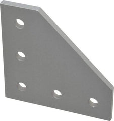 80/20 Inc. - 3" Wide, 3" High, Open Shelving 5 Hole 90° Angled Plate - Aluminum, Use with Series 10 & Bolt Kit 3321 - Industrial Tool & Supply