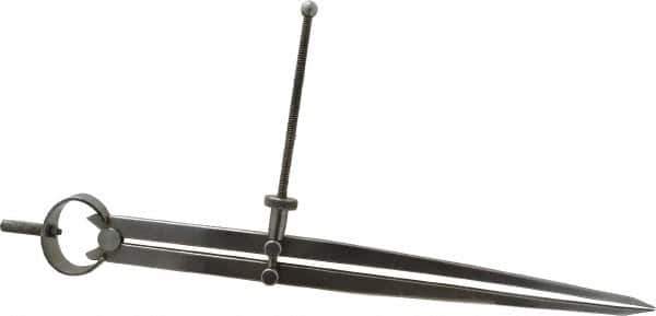 Value Collection - 10 Inch Leg, Spring Joint, Steel, Polished, Divider - 10 Inch Max Measurement, 250mm Max Measurement, Flat Leg with Quick Nut Adjustment - Industrial Tool & Supply