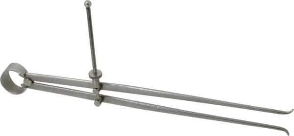 Value Collection - 12 Inch Leg, Spring Joint, Steel, Polished, Inside Caliper - 12 Inch Max Measurement, 300mm Max Measurement, Flat Leg with Quick Nut Adjustment - Industrial Tool & Supply