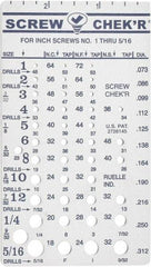 Made in USA - No.1 to 5/16 Inch Stainless Steel Inch Thread Screw Checker - Industrial Tool & Supply