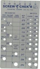Made in USA - M2 to M7mm Stainless Steel Metric Thread Screw Checker - Industrial Tool & Supply