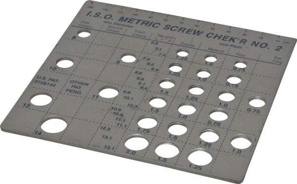 Made in USA - M8 to M14mm Stainless Steel Metric Thread Screw Checker - Industrial Tool & Supply