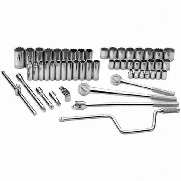 SK - 1/2" Drive Standard Deep Socket Set - 10 to 36mm, Metric Measurement Standard - Industrial Tool & Supply