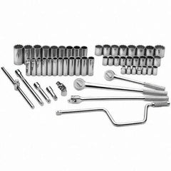 SK - 1/2" Drive Standard Deep Socket Set - 10 to 36mm, Metric Measurement Standard - Industrial Tool & Supply