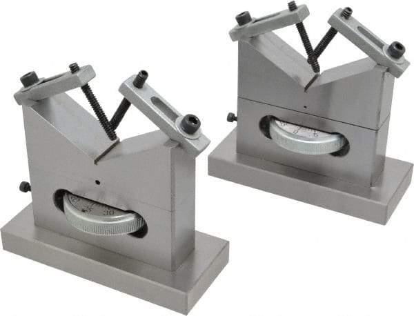 SPI - 3/16 to 5" Capacity, 120° Angle, Steel V-Block - 4" Long x 1-3/4" Wide x 3-9/16" High, Sold as 2 Block Set - Industrial Tool & Supply