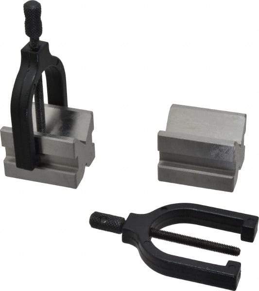 Value Collection - 1/2 to 1-3/32" Capacity, 90° Angle, Tool Steel V-Block - 2" Long x 1-1/2" Wide x 1-1/2" High, Sold as 2 Block Set - Industrial Tool & Supply