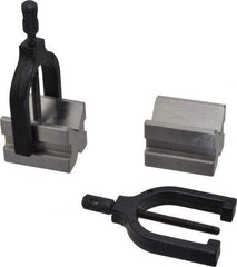 Value Collection - 1/2 to 1-3/32" Capacity, 90° Angle, Tool Steel V-Block - 2" Long x 1-1/2" Wide x 1-1/2" High, Sold as 2 Block Set - Industrial Tool & Supply