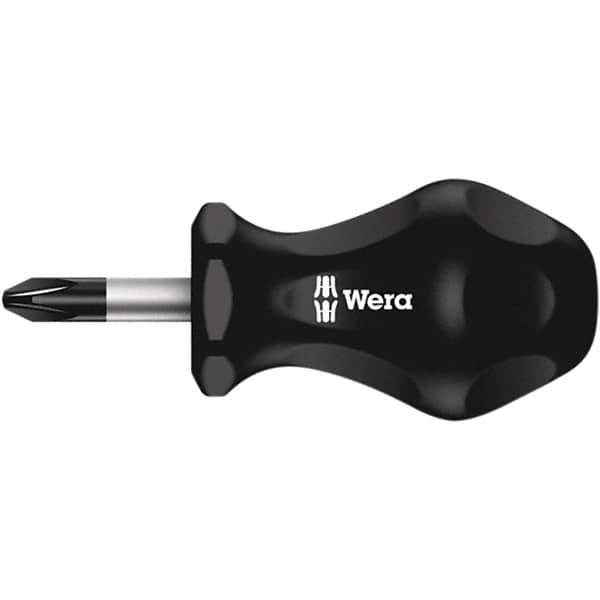 Wera - #2 Point, 1" Blade Length Posidrive Screwdriver - 79mm OAL - Industrial Tool & Supply