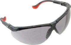 Uvex - Gray Lenses, Framed Safety Glasses - Scratch Resistant, Black Polycarbonate Frame, Adjustable Temples, Size Universal, Wrap Around - Industrial Tool & Supply