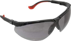 Uvex - Gray Lenses, Framed Safety Glasses - Anti-Fog, Scratch Resistant, Black Polycarbonate Frame, Adjustable Temples, Size Universal, Wrap Around - Industrial Tool & Supply