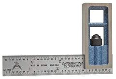 PEC Tools - 4 Inch Long, 4R Double Square - 1/64, 1/32, 1/16 and 1/8 Inch Graduation, Hardened Steel - Industrial Tool & Supply