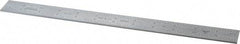 PEC Tools - 12 Inch Long Blade, 4R Graduation Combination Square Blade - Satin Chrome Finish, Steel, 1/64, 1/32 1/16 and 1/8 Inch Graduation - Industrial Tool & Supply