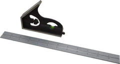 TESA Brown & Sharpe - 2 Piece, 12" Combination Square Set - 1/16, 1/32, 1/64 & 1/8" (4R) Graduation, Hardened Steel Blade, Hardened Steel Square Head - Industrial Tool & Supply