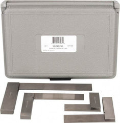 TESA Brown & Sharpe - 4 Piece, 1-1/2, 2-1/2, 3, 4 Inch Base Length, 2, 3, 4, 6 Inch Blade Length, Square Set - Accuracy Up to 0.0006 Inches, Steel, Includes Case - Industrial Tool & Supply