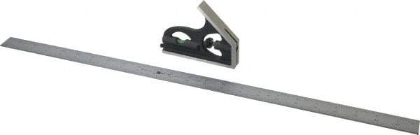 TESA Brown & Sharpe - 2 Piece, 24" Combination Square Set - 1/16, 1/32, 1/64 & 1/8" (4R) Graduation, Hardened Steel Blade, Hardened Steel Square Head - Industrial Tool & Supply