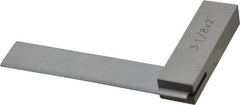 Value Collection - 3-1/8" Blade Length, 2" Base Length Steel Square - 0.0003" Accuracy, Beveled Edge - Industrial Tool & Supply